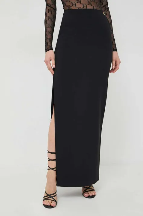 Suknja Elisabetta Franchi boja: crna, maxi, ravna
