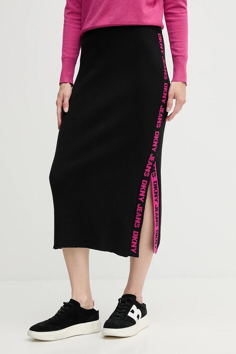 Dkny spódnica kolor czarny midi ołówkowa
