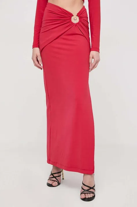 Bardot fusta culoarea rosu, maxi, creion