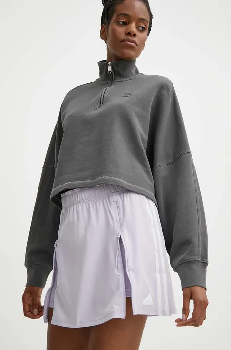 adidas fustă pantaloni culoarea violet, mini, evazati, IS0888