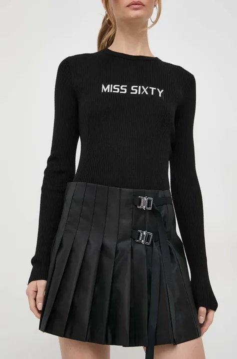 Miss Sixty spódnica kolor czarny mini rozkloszowana