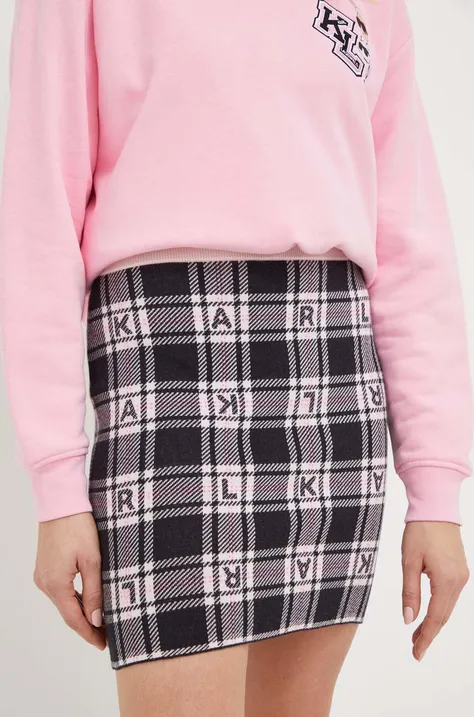Suknja Karl Lagerfeld boja: ružičasta, mini, pencil