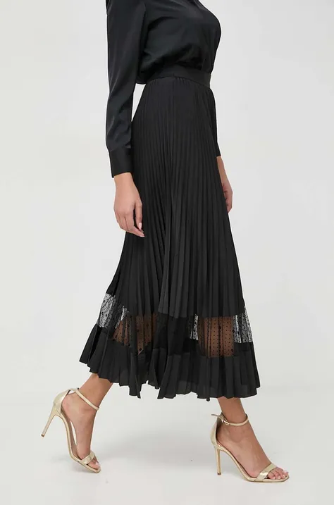 Suknja Karl Lagerfeld boja: crna, maxi, širi se prema dolje