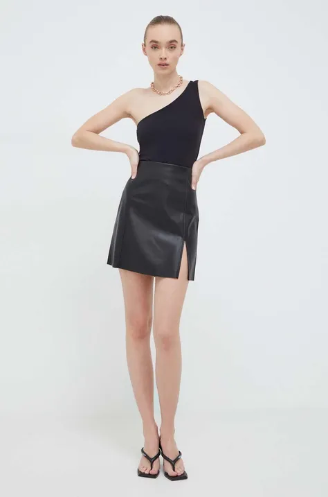 Suknja Bruuns Bazaar boja: crna, mini, širi se prema dolje