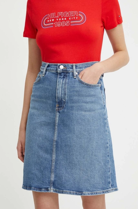 Tommy Hilfiger fustă din denim mini, evazați, WW0WW42881