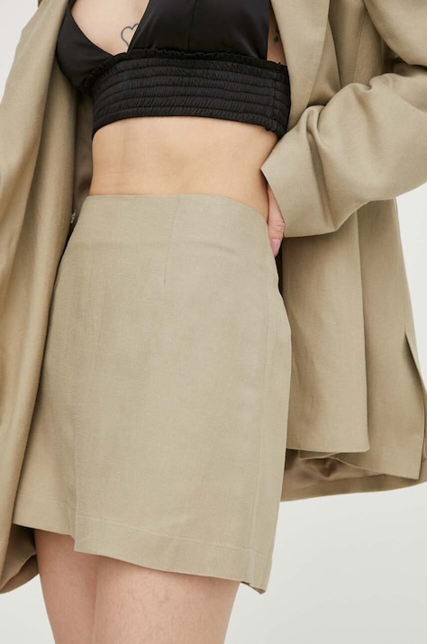 Herskind gonna con aggiunta di lino colore beige