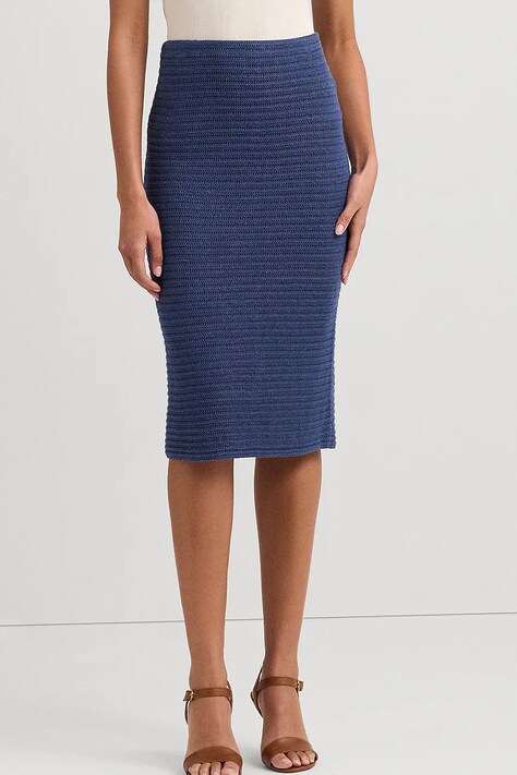 Lauren Ralph Lauren vászon szoknya midi, ceruza fazonú, 200932981