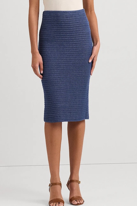 Lauren Ralph Lauren vászon szoknya midi, ceruza fazonú, 200932981