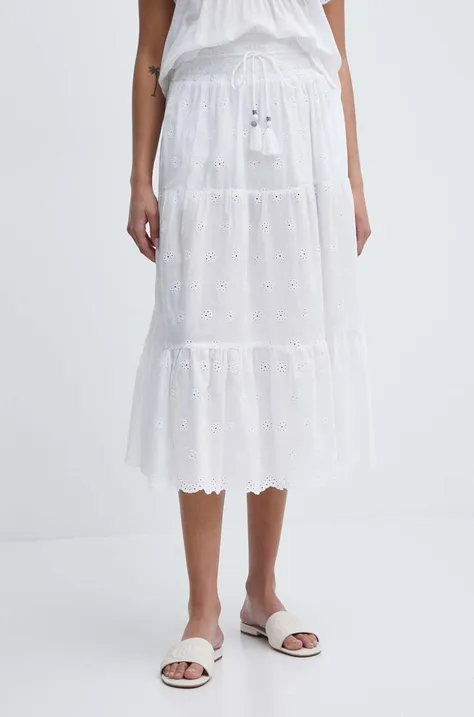 Bavlněná sukně Pepe Jeans DARLING bílá barva, maxi, áčková, PL901122