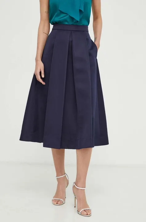 Suknja MAX&Co. boja: tamno plava, midi, širi se prema dolje, 2416101051200