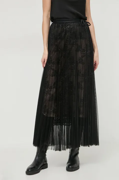 Suknja MAX&Co. boja: crna, midi, ravna