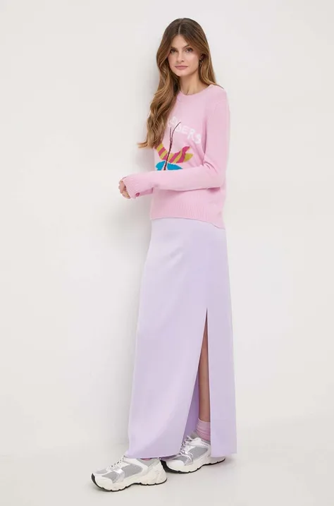 Sukňa MAX&Co. x CHUFY fialová farba,midi,rovný strih,2418101021200