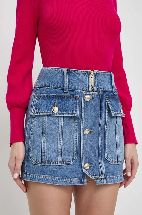 Liu Jo spódnica jeansowa kolor niebieski mini ołówkowa