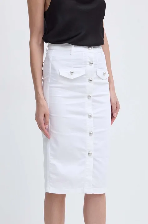 Suknja Liu Jo boja: bijela, midi, pencil
