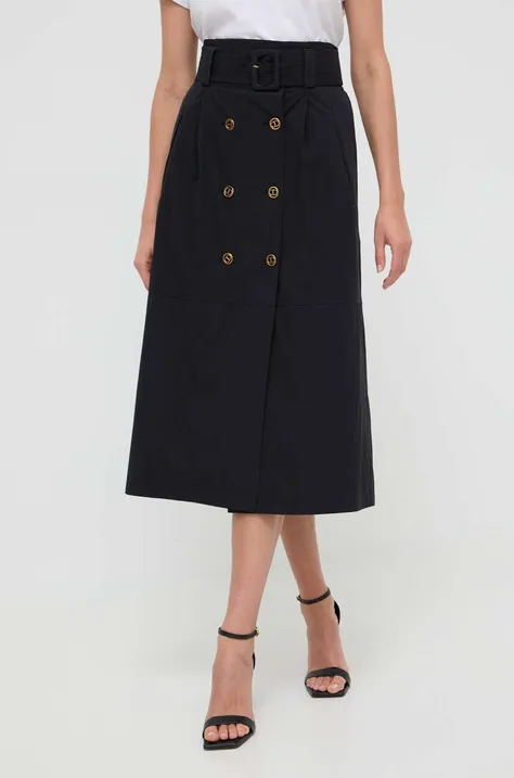 Βαμβακερή φούστα Twinset χρώμα: μαύρο