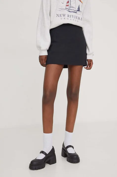 Sukňa Abercrombie & Fitch čierna farba, mini, rovný strih