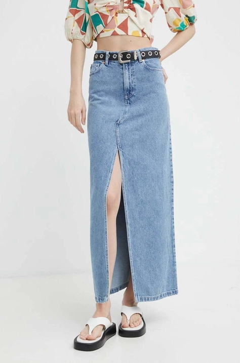 Alohas fusta jeans maxi, evazati