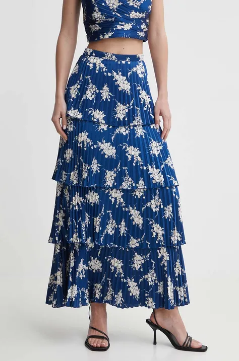 Suknja Abercrombie & Fitch boja: tamno plava, maxi, širi se prema dolje