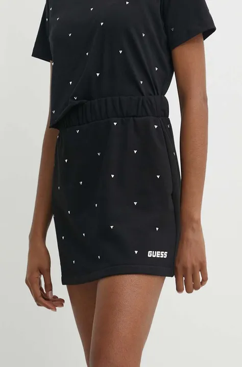 Suknja Guess SKYLAR boja: crna, mini, širi se prema dolje, V4GD08 K8802
