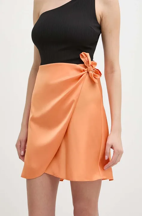 Sukně Guess IRINA oranžová barva, mini, áčková, W4GD0A WF1T2