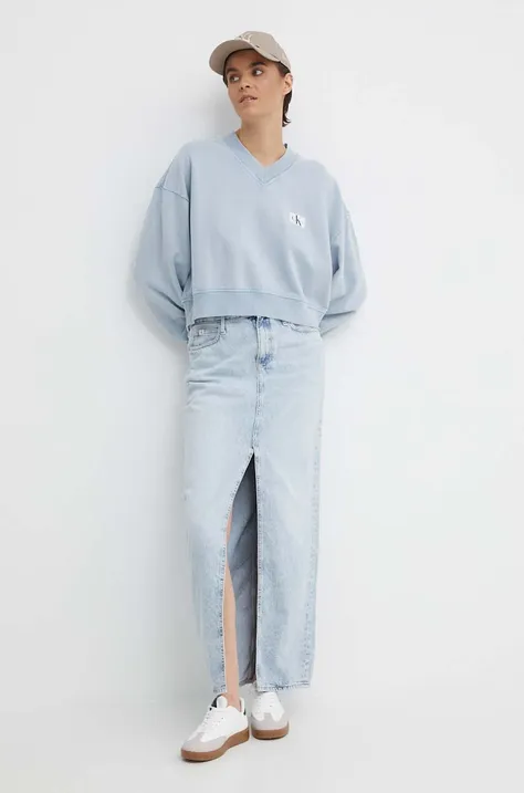 Джинсова спідниця Calvin Klein Jeans maxi пряма J20J222814