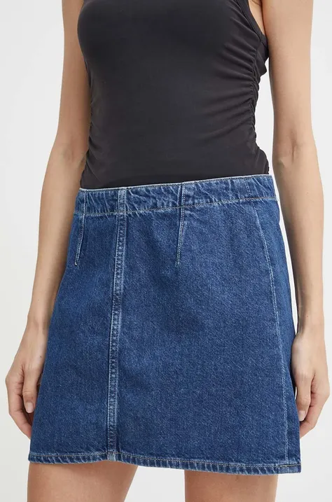 Rifľová sukňa Calvin Klein Jeans mini, rovný strih, J20J222827