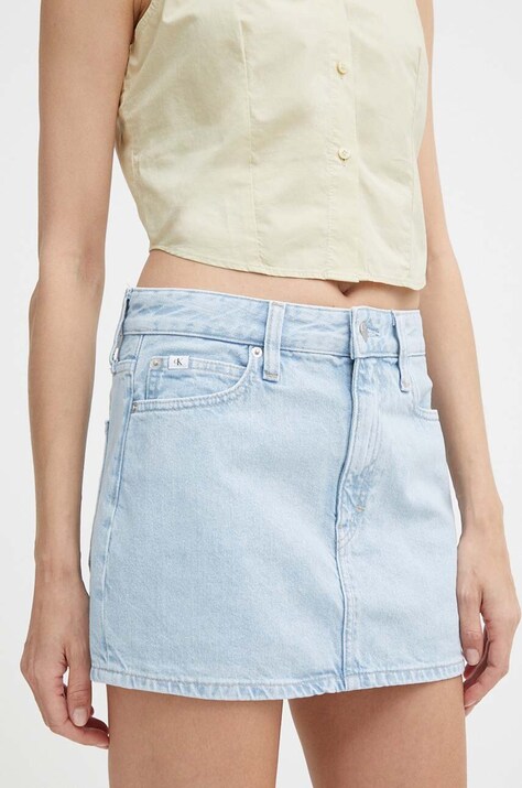 Calvin Klein Jeans fustă din denim mini, dreaptă, J20J222828