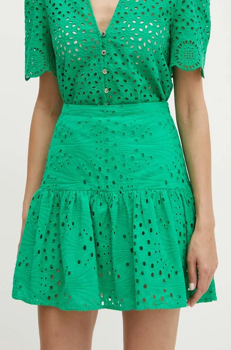 Morgan spódnica JISLA kolor zielony mini rozkloszowana