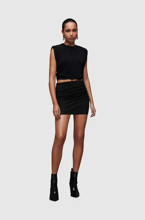 Suknja AllSaints ALYA boja: crna, mini, pencil