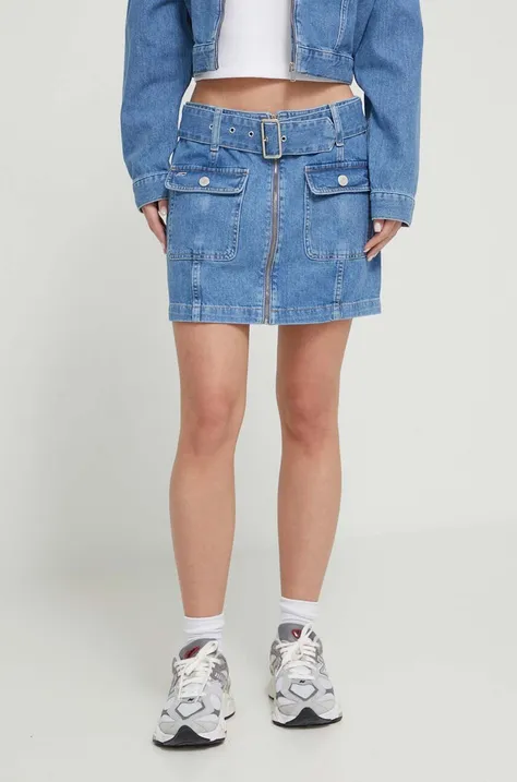 Traper suknja Tommy Jeans mini, ravna, DW0DW17668