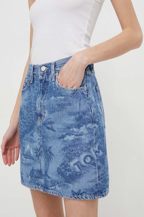 Tommy Jeans fustă din denim mini, dreaptă DW0DW17671