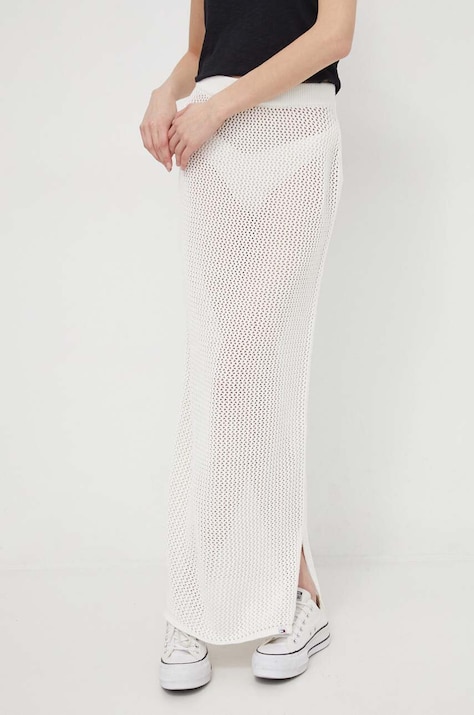 Βαμβακερή φούστα Tommy Jeans χρώμα: μπεζ