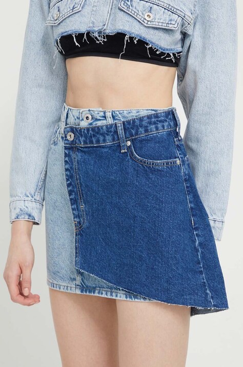 Karl Lagerfeld Jeans fustă din denim mini, evazată