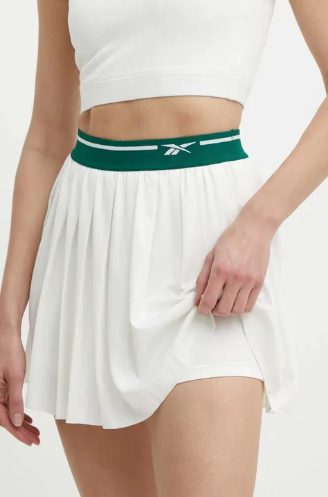 Športová sukňa Reebok Classic Retro Court béžová farba, mini, áčkový strih, 100075523