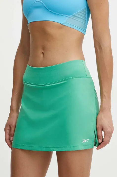 Športová sukňa Reebok Identity Training zelená farba, mini, rovný strih, 100076307