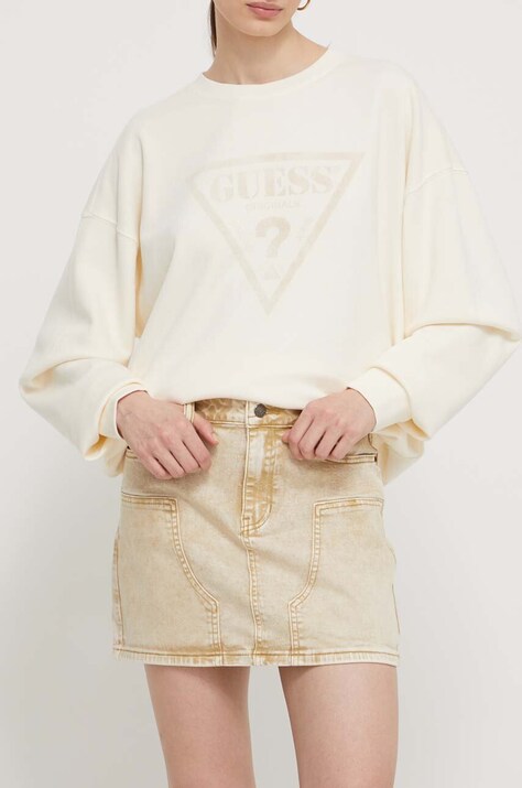 Guess Originals fustă din denim mini, dreaptă