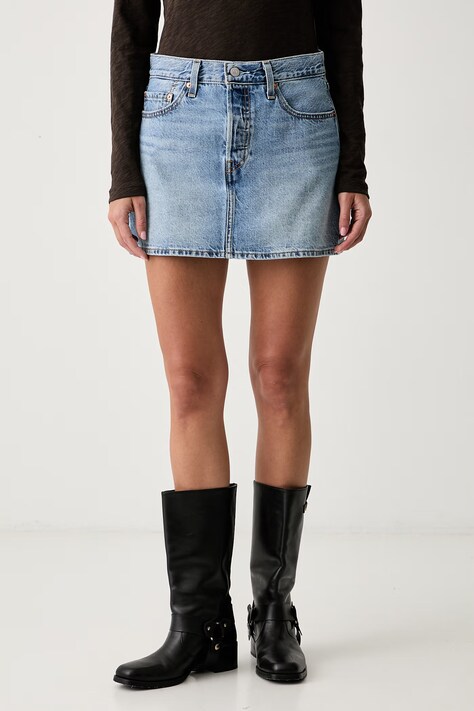 Levi's suknja traper ICON plava bez uzorka A4694