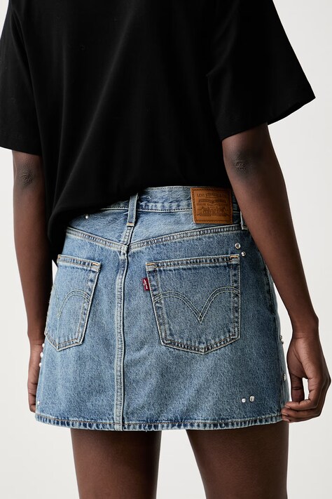 Levi's spódnica jeansowa ICON niebieska gładka A4694