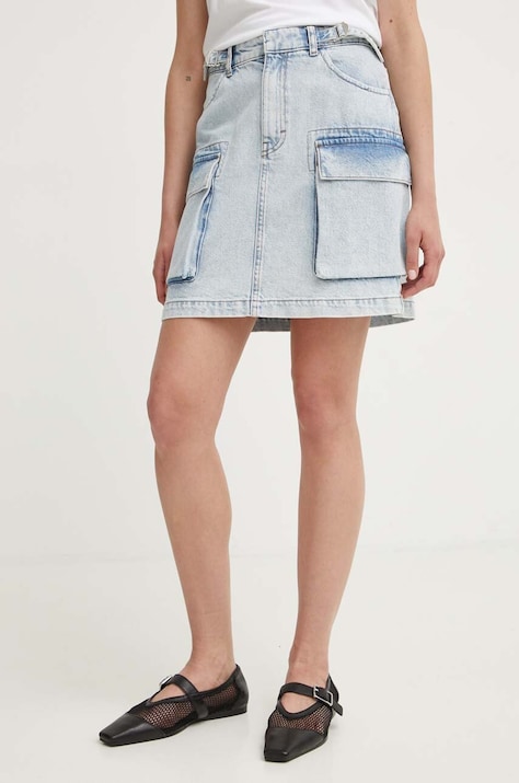 Gestuz fustă din denim mini, evazată, 10909152
