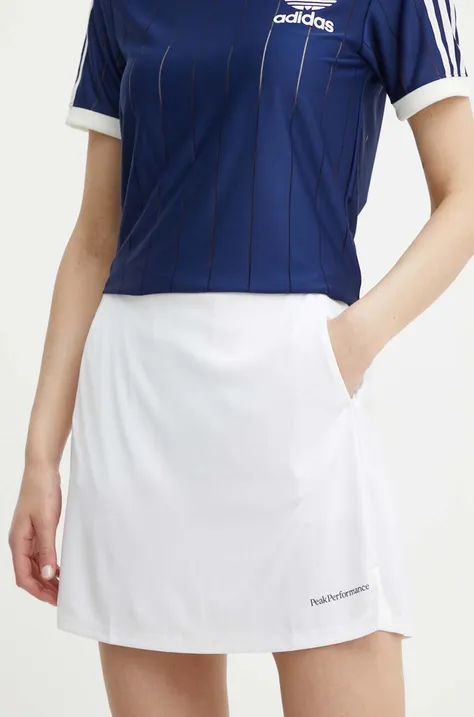 Športová sukňa Peak Performance Player biela farba, mini, rovný strih