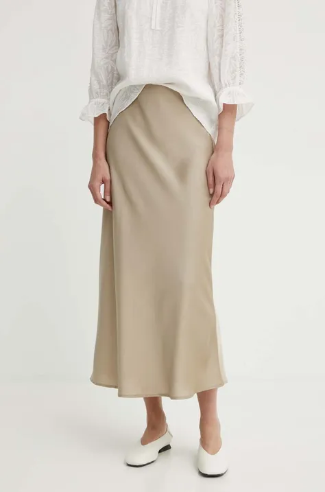 Bruuns Bazaar spódnica AcaciaBBJoane skirt kolor beżowy maxi prosta BBW3909