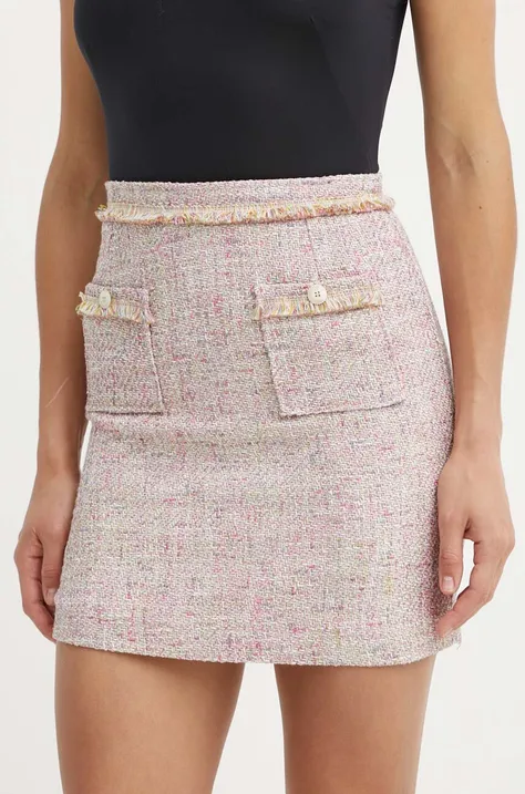 La Petite Française spódnica JACKET kolor różowy mini prosta