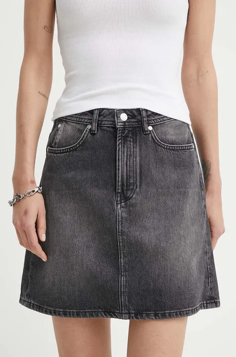 Marc O'Polo spódnica jeansowa DENIM kolor czarny mini rozkloszowana 5000000247