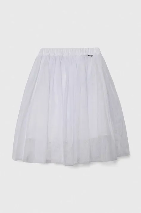 Guess spódnica dziecięca kolor biały midi rozkloszowana