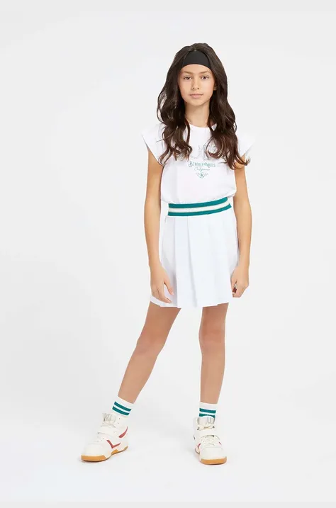 Dětská sukně Guess bílá barva, mini, áčková