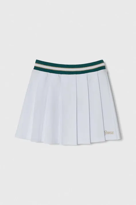 Dječja suknja Guess boja: bijela, mini, širi se prema dolje