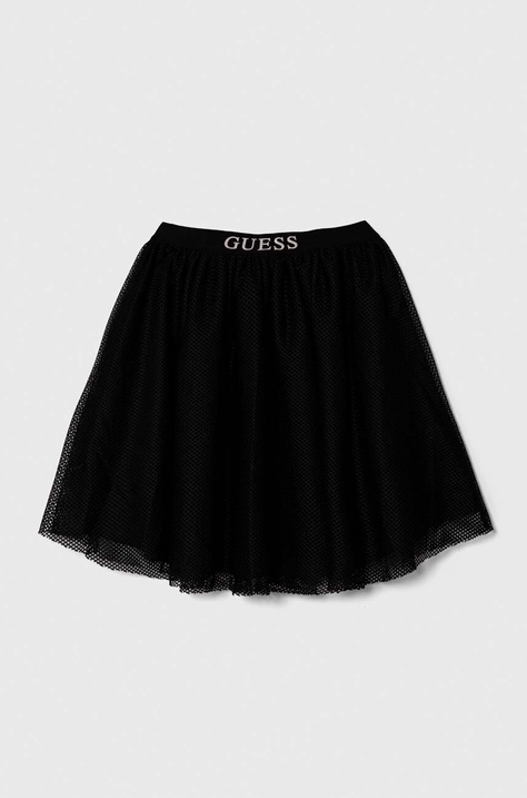 Guess fusta fete culoarea negru, mini, evazati