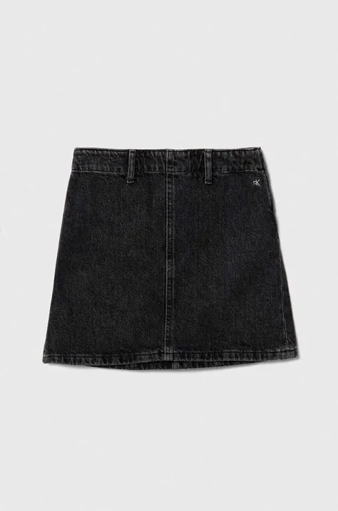 Дитяча джинсова спідниця Calvin Klein Jeans колір чорний mini пряма