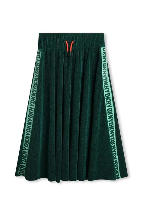 Dječja suknja Dkny boja: zelena, midi, širi se prema dolje
