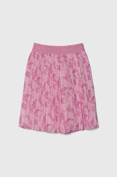 Michael Kors fusta fete culoarea roz, midi, evazati
